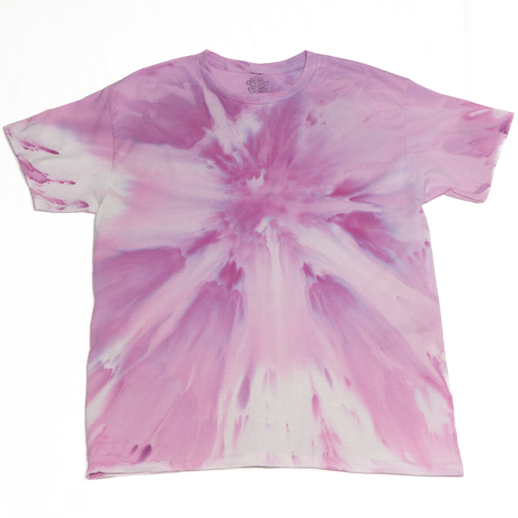 アイスダイ　氷染め　ICEDYE　ピンクパープルのTシャツ